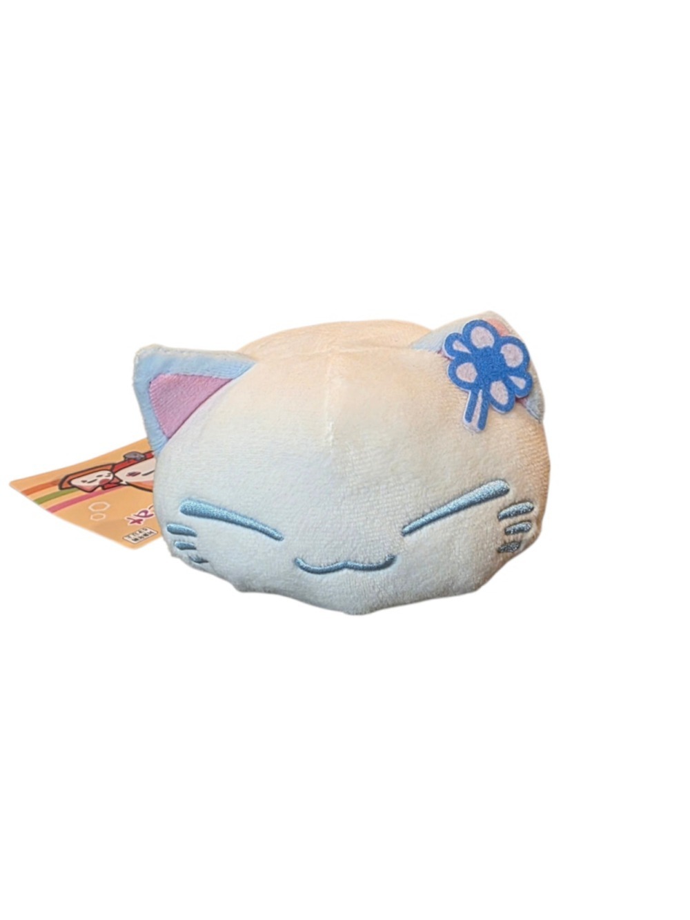FuRyu Nemuneko Sleeping Flower Cat Pastel Blue Plush Toy Mascot 5" NWT